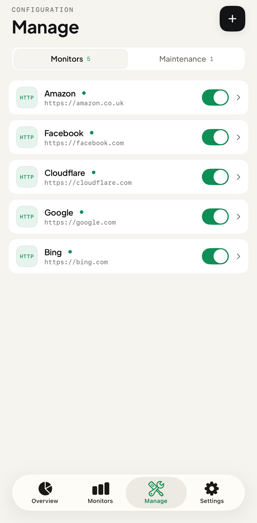 Manage monitors and maintenance windows